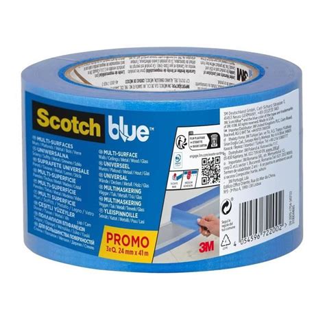 ScotchBlue Ruban De Masquage De Peinture Multi Surfaces 3 Rouleaux 24