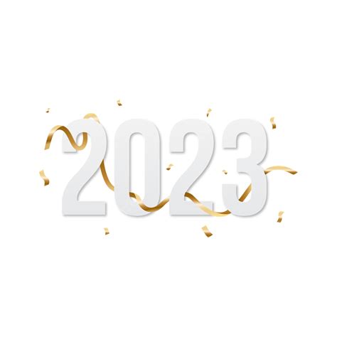 Happy New Year 2023 White With Golden Ribbons 2023 Calendar New Year