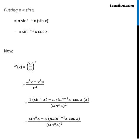 Misc Find Derivative X Sinn X Chapter Class