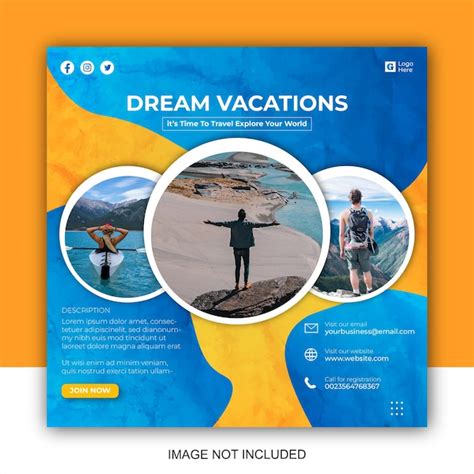 Premium Vector Travel Social Media Post Templates