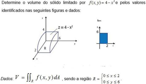 Determine o volume do sólido limitado por f x y 4 x 2 e pelos valores