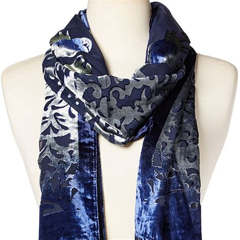 Velvet Burnout Scarf Etsy