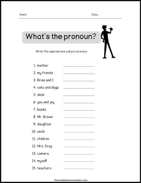 Subjective Pronouns Worksheet