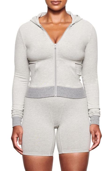 Buy SKIMS Outdoor Basics Zip Hoodie - Blue Chalk At 40% Off | Editorialist