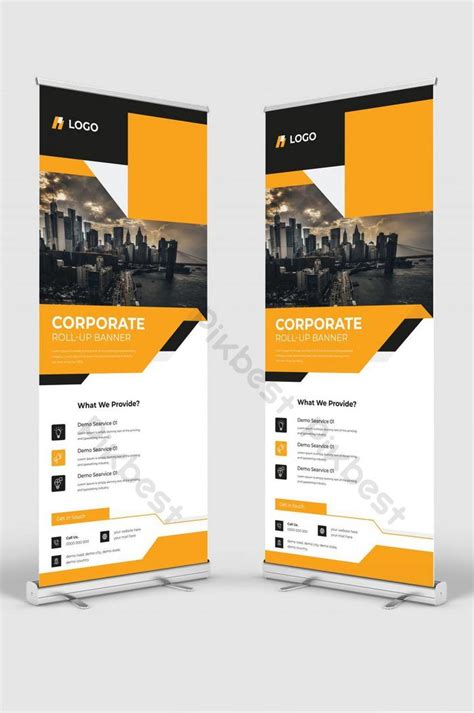 Modern Corporate Roll Up Banner Stand Design Template Ai Free