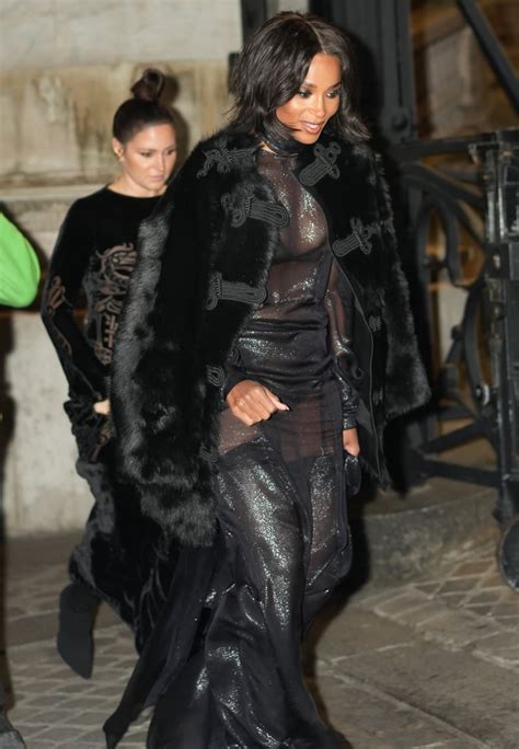 Ciara S Sheer Naked Dress At Paris Fashion Week Ps Fashion