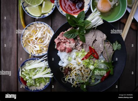 Pho, Vietnamese rice noodles Stock Photo - Alamy