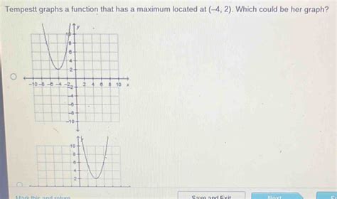 Solved Tempestt Graphs A Function That Has A Maximum Locate Algebra