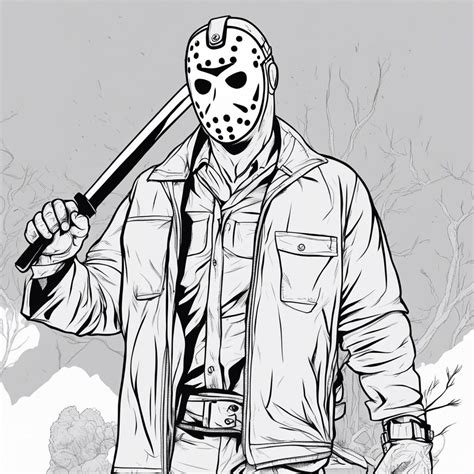 Jason Voorhees Coloring Pages Horror Coloring Pages Halloween