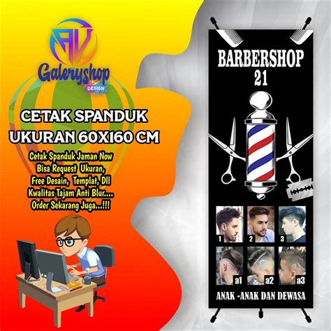 Jual Mmt Spanduk Banner Barbershop Pangkas Rambut Dll Ukuran