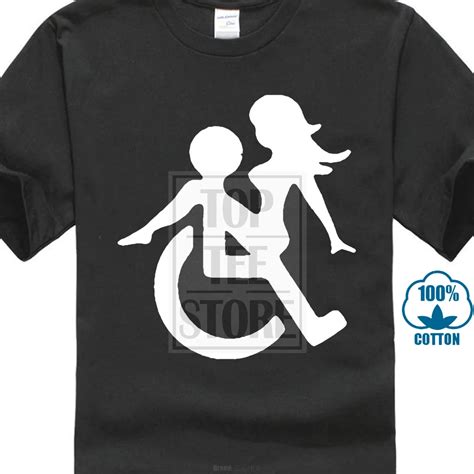 Funky T Shirts Broadcloth Design Basic Top New Wheelchair Sex Funny