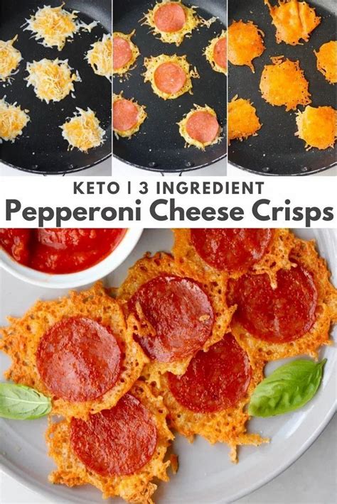 Keto Pepperoni And Cheese Crisps Recipe Cheese Crisps Pizza Chips Keto Snacks