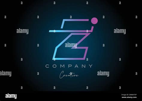 Pink And Blue Z Alphabet Letter Logo Icon Design With Dot Creative