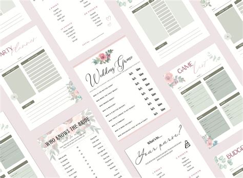 Bridal Shower Games, Printable Bridal Shower Games, Printable ...