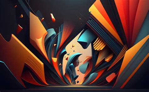 L Neas Y Formas Futuristas Abstractas En Negrita En Colores Brillantes