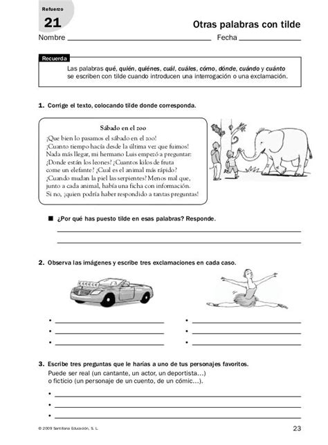 6º primaria fichas de ampliación y refuerzo lengua la casa del saber