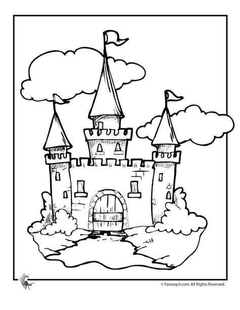 Fairy Tale Castle Coloring Page - Coloring Home