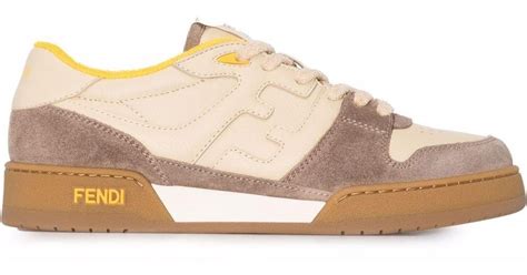 Fendi Match Panelled Suede Low Top Trainers Lyst