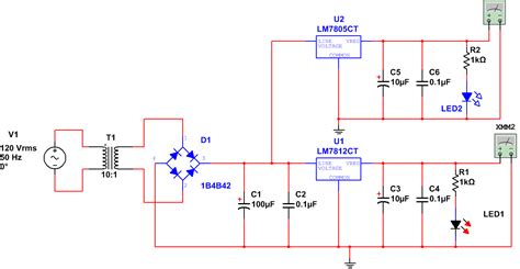 PCB Layout For Positive Voltage Regulator Using 7805 And 7812