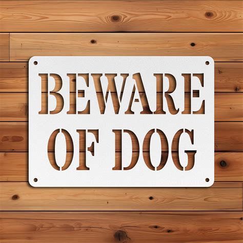 Dog Caution Sign Beware Of Dog Metal Sign Gate Sign Dog Etsy