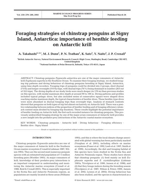 (PDF) Foraging strategies of chinstrap penguins at Signy Island ...