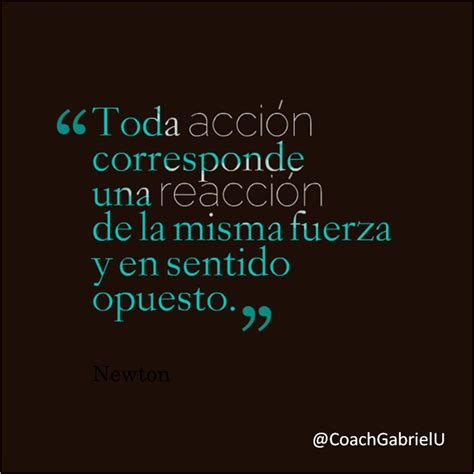 Toda acción corresponde una reacción de la misma fuerza y en sentido