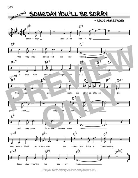 Someday You Ll Be Sorry Arr Robert Rawlins By Louis Armstrong Sheet Music For Real Book