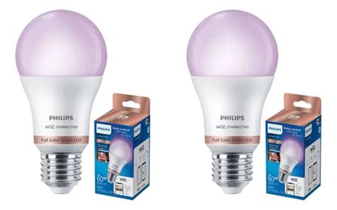 Set 2 Philips Smart Wi Fi Inteligente E27 Multicolores Wiz