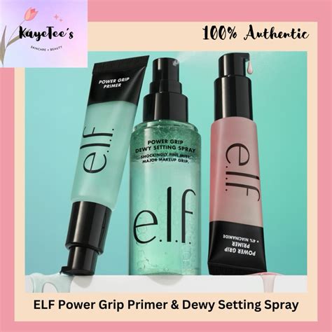 E L F Power Grip Primer 4 Niacinamide And Dewy Setting Spray Shopee