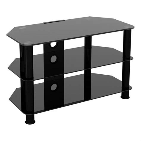 Avf Sdc Series Black Glass 42 Inch Corner Tv Stand Black Sdc800cmbb A