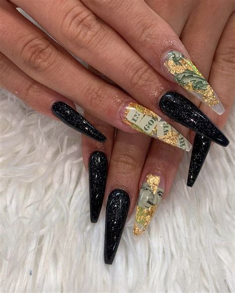 Black Coffin Nails Matte Black Nails Black Acrylic Nails Nail Art