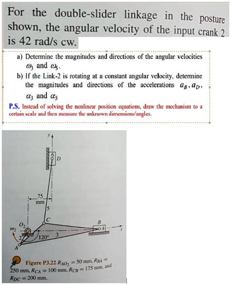 For The Double Slider Linkage In The Posture Shown The Angular