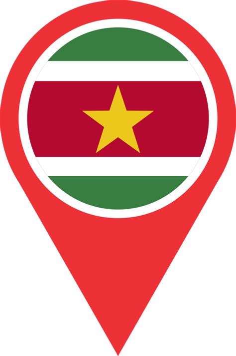 Surinam bandera alfiler mapa ubicación png 22111843 PNG