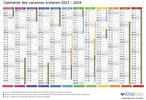 Calendrier Scolaire Excel Word Et Pdf Off