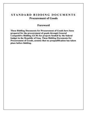 Fillable Online These Bidding Documents For Procurement Of Goods Have