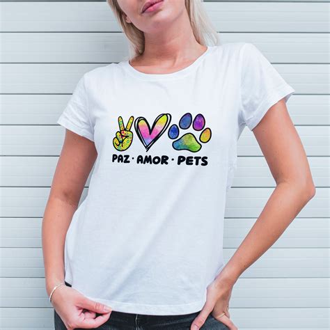 Baby Long Prime Camiseta Feminina Paz Amor E Pets R Em Loja Amo