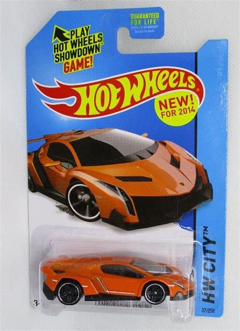 Hot Wheels Lamborghini Veneno Orange Car Coupe Hw City New Sealed