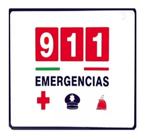 Señalamiento De Telefonos De Emergencia 911 Mate Estireno Meses Sin