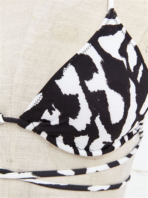 BEYAZ Boyundan Bağlamalı Desenli Kadın Bikini Üst S4BM71Z8 LU7 LCW