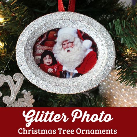 Glitter Photo Christmas Tree Ornaments Two Sisters Crafting