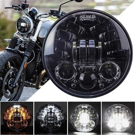 JMTBNO Reflektor motocyklowy LED okrągły kompatybilny z Harley Bargłów