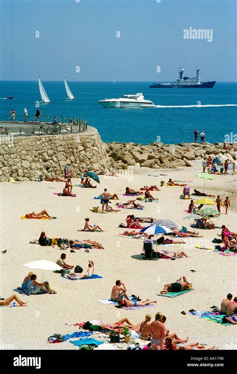 The Beach At The Back Of The Harbour At Antibes On The French Riviera