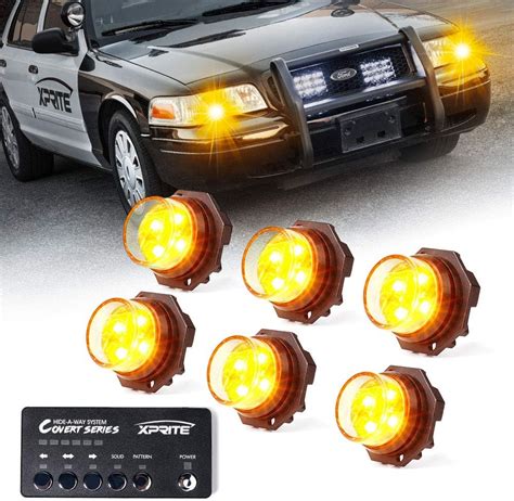 Amazon Xprite White Amber Led Hideaway Strobe Lights Kit