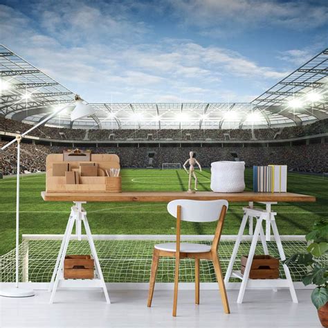 Fotobehang Vol Stadion Behang Voetbalstadion