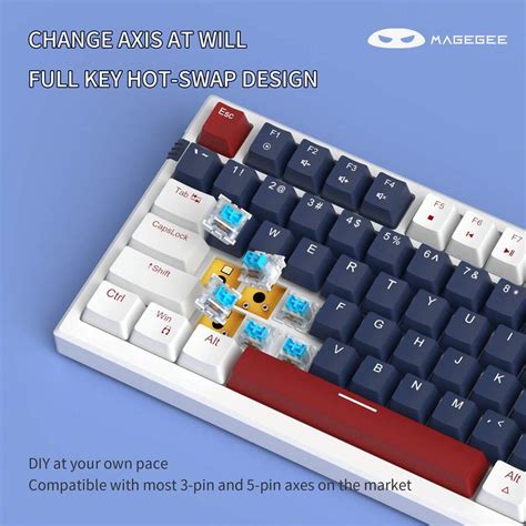 MageGee MK Sky Mechanical Gaming Keyboard Hot Swappable Small Compact Key Anti