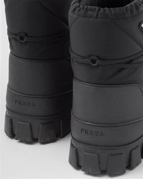 Black Re Nylon Gabardine Apr S Ski Booties Prada