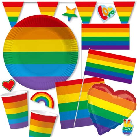 Regenbogen Pride Geschirr Deko Geburtstag Party Rainbow Mottoparty