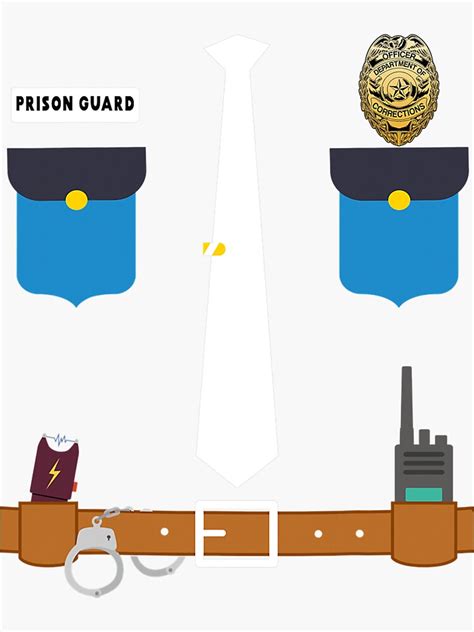 "Prison Guard Correctional Officer Halloween Costume Gifts" Sticker for ...