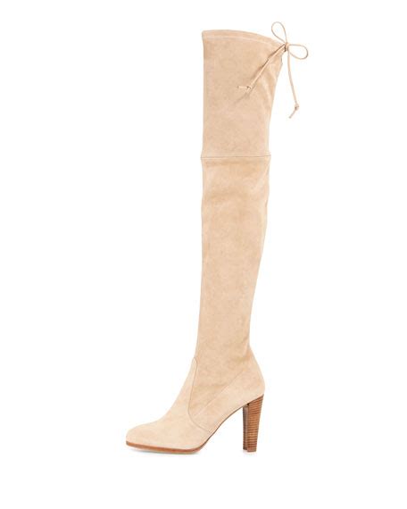 Stuart Weitzman Highland Suede Over The Knee Boot Buff