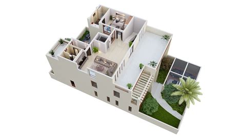 3D Floor Plan Villa_01 on Behance